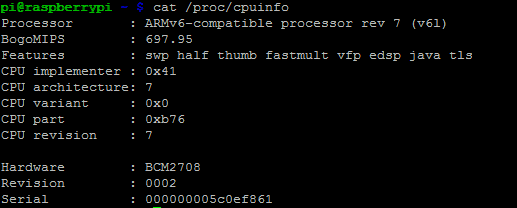 Discover information about the Raspberry Pi's CPU